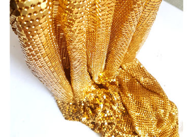 4mm Gold Color Aluminum Sequin Metallic Mesh For Hotel Decoration