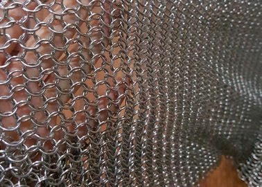 Window Treatment Stainless Steel Ring Mesh Curtains , Metal Chainmail Mesh Drapery For Space Divider