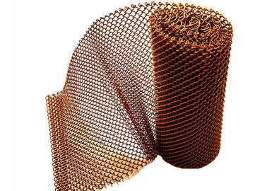 Copper Color Aluminum Metal Mesh Drapery For Interior Partition