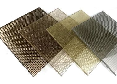 Decorative Metal Fabric Laminated Glass PVB For Hotel Room Dividers