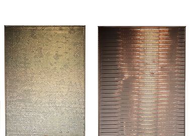 Partition Wall Decoration Fabric Laminated Glass With Metal Wire Mesh PVB