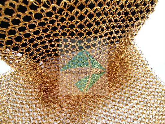 Electro Plated Gold Color Chain Mail Metal Ring Mesh Is For Decorating Ceiling LampTreatments