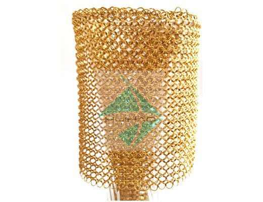 Electro Plated Gold Color Chain Mail Metal Ring Mesh