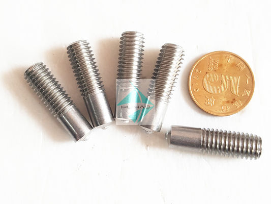 Stainless Steel Annular Grooved Stud Welding Pins , Copper Plated Mild Steel M5 - M12 Stud Welder Pins With Threaded