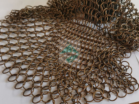 Fireplace Screens Metal Ring Mesh With Antique Colored Finished