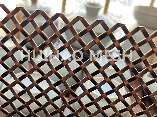 42% Open Area Antique Bronze Decorative Steel Wire Mesh Ss 304 For Furniture Cabinet Door