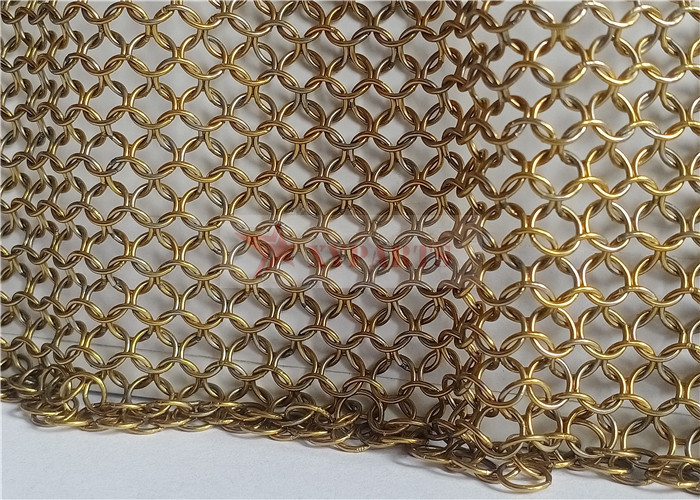12mm Metal Ring Mesh Curtain Easy To Install For Hotel Decoration