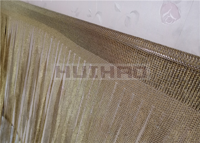 0.53x3.81mm Stainless Steel Metal Ring Mesh Brass Color For String Curtains