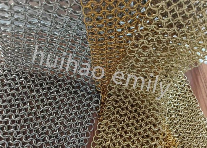Interior Design Metal Round Ring Mesh Curtain With SS Eletroplating