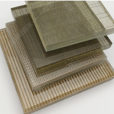 Decoration Art Fabric Laminated Glass With Mesh Interlayer