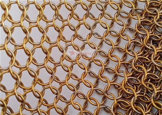 0.8x7mm Stainless Steel Ring Mesh For Night Closures Of Shopping Center