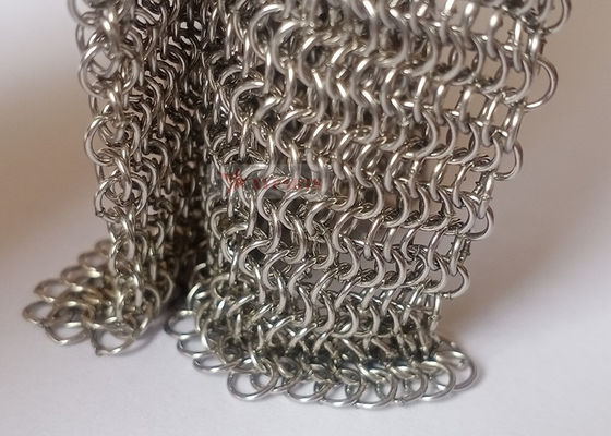 Weld Stainless Steel Chainmail Wire Mesh For Room Curtain