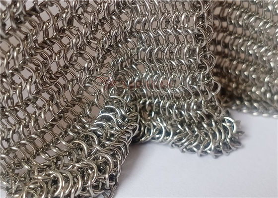 Stainless Steel Chainmail Mesh Curtain 0.53x3.81mm Welded Type for Fire Guard Screens and Room Dividers