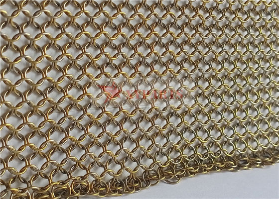 Welded Type 7mm Ring Mesh Curtain with Electroplated Finish for Safety Screens and Room Dividers