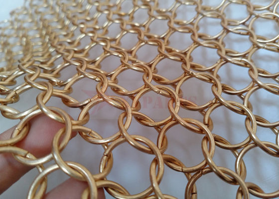 Gold Color Chainmail Mesh Fabric 1.5x15mm for Room Partition Divider Curtain