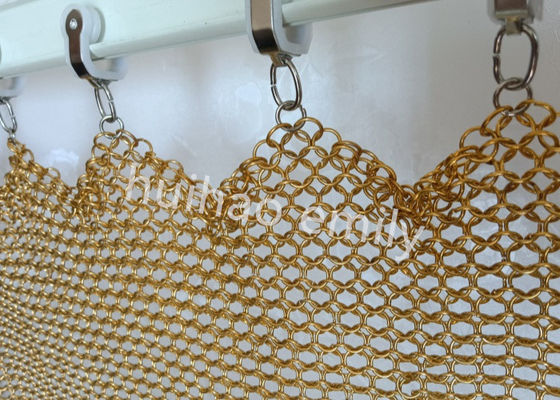Fire Prevention Metal Ring Mesh Curtain For Restaurant Partition