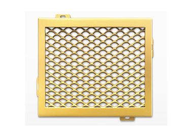 Colored Interior Decorative Expanded Mesh Ceiling With Four Anchor Metal Frame
