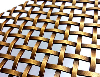 Weave Type Architectural Decorative Antique Brass Mesh Fabric In Stock
