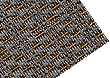Decorative Metal Facade Mesh , Crimped Type Woven Wire Fabric For Curtain Wall