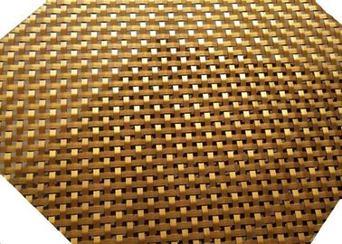 Gold Color Architectural Wire Mesh, Crimped Flat Wire Screen Mesh 6mm Aperture
