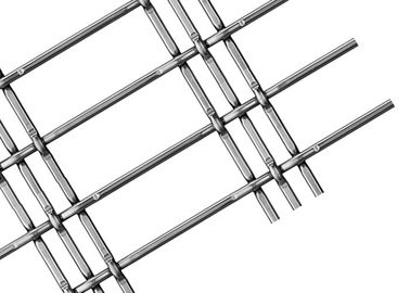 Custom Facade Flexible Weave Metal Screen With Stainless Steel Flat / Round Wire