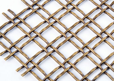 Anti - Bronze Architectural Crimped Woven Mesh For Wine Cabinets Decoration