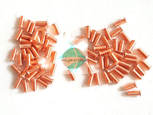 Copper Plated Steel Flanged Drawn Arc Stud Welder Pins With Imperial Thread Or Metric Thread 0.625
