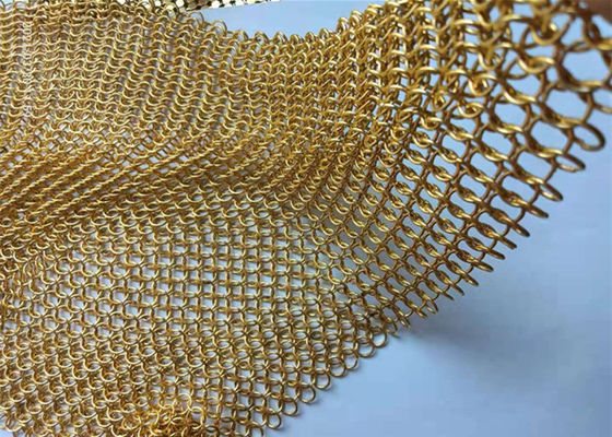 Chain Braided 1.2mm Stainless Steel Ring Mesh For Indoor Decoration