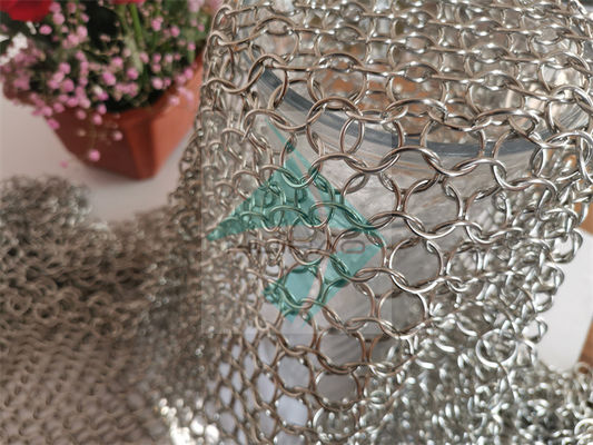 Stainless Steel Weld Electroplating Ring Mesh Curtain 2mm Wire 20mm External Diameter