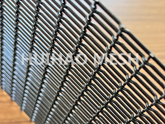 Facade Stainless Steel Architectural Mesh Metal Woven Wire Spray Black For Decorative Fence