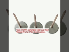 12Ga X 70 Mm Galvanized Steel Cup Head Welded Pins For HVAC Duct Insulation 