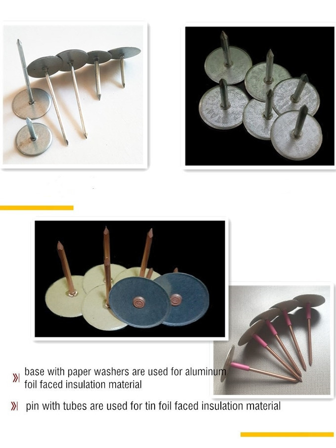 12 Gauge Capacitor Discharge Cup Head Weld Pins For Fastening The Insulation Onto A Metal Surface